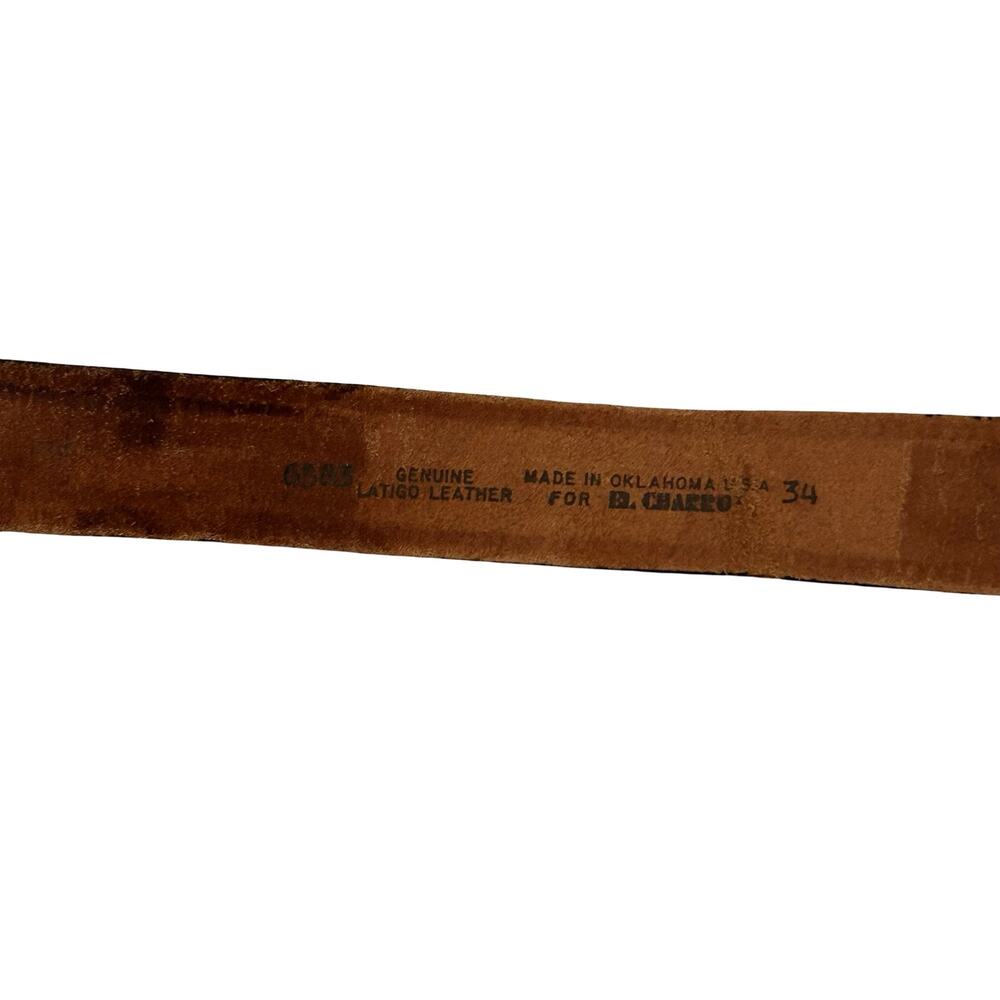 Vintage Brown El Charro Leather Eagle Folklore Belt 34 Western Country Cowboy - Picture 11 of 14